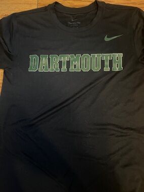 Nike Black Short‑Sleeve Tee with Green Dartmouth Logo